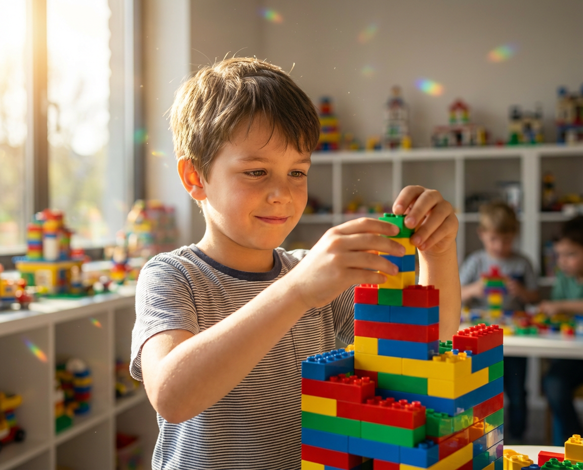 Milan bouwt trots aan een legotoren