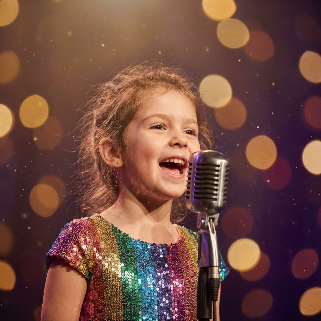 Evi zingt en danst vol vreugde